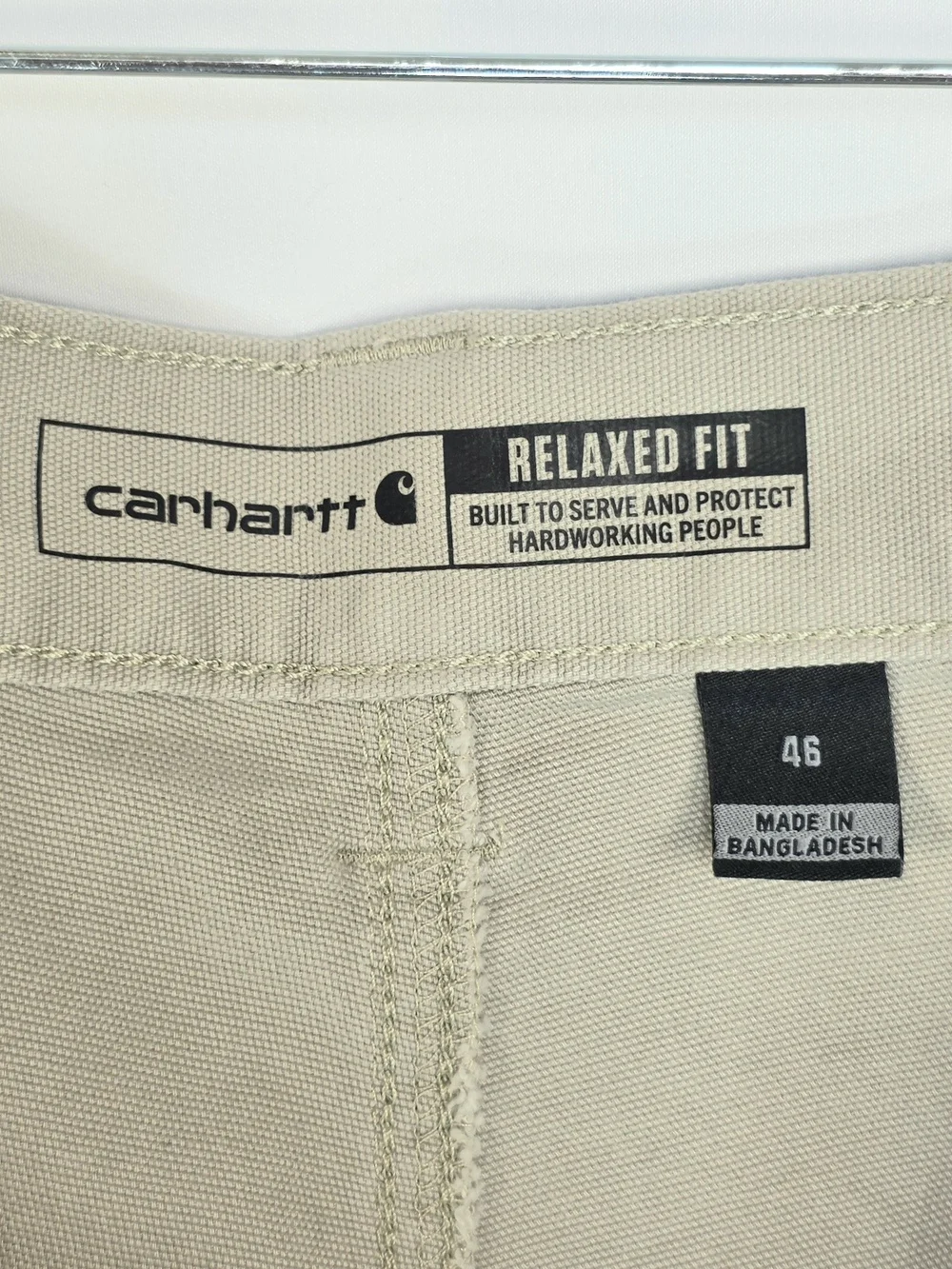 NWT Carhartt Rugged Flex Canvas Work Shorts Mens 46 Tan Relaxed Fit BS2514-M